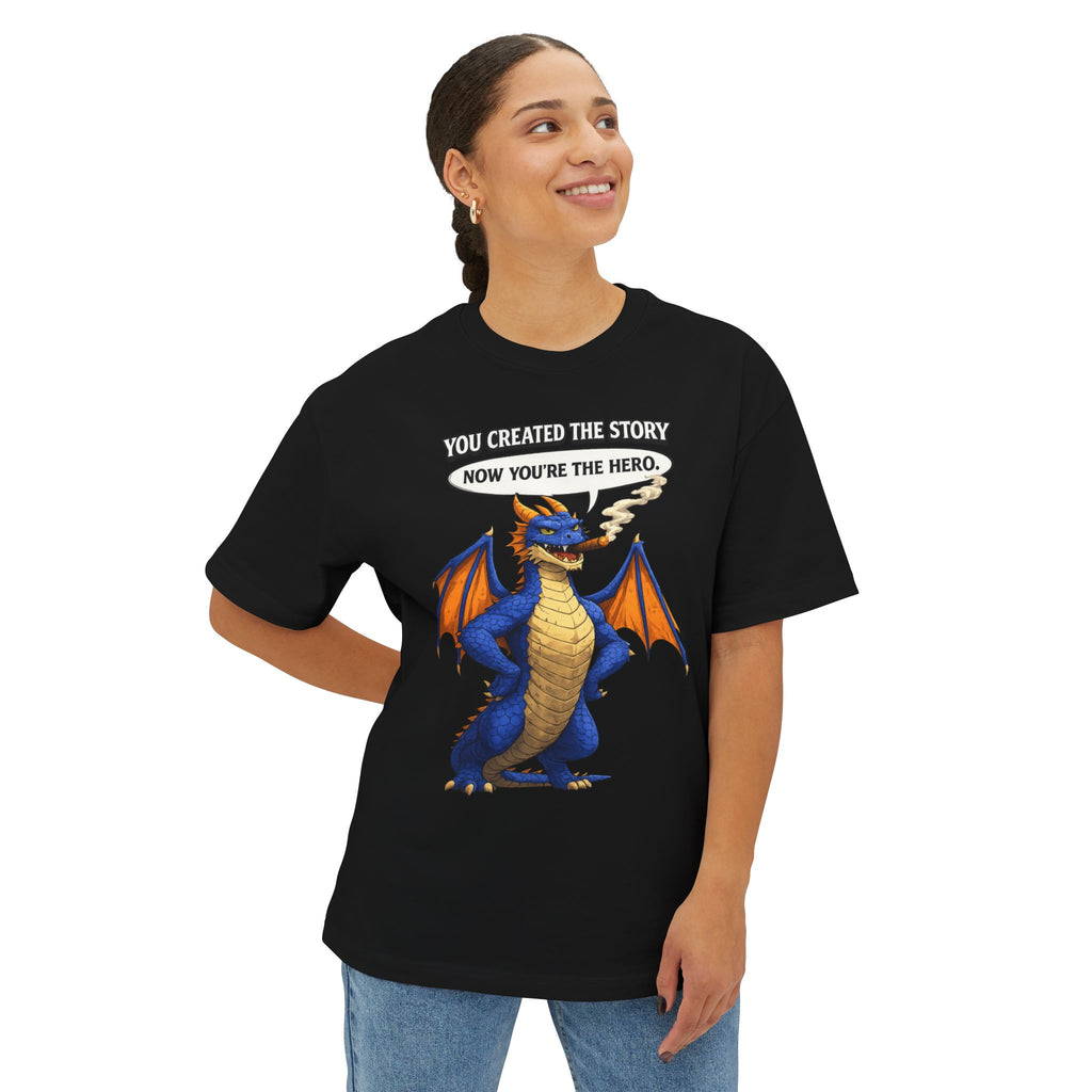 Dragon Illustration T‑Shirt — "You created the story, genius. Now you're the hero."