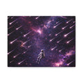 Galactic Meteor Shower Matte Canvas Wall Art — Astronaut Nebula Print (Stretched 1.25")